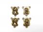Rosary Oval 3 Way Connector - Antique Gold
